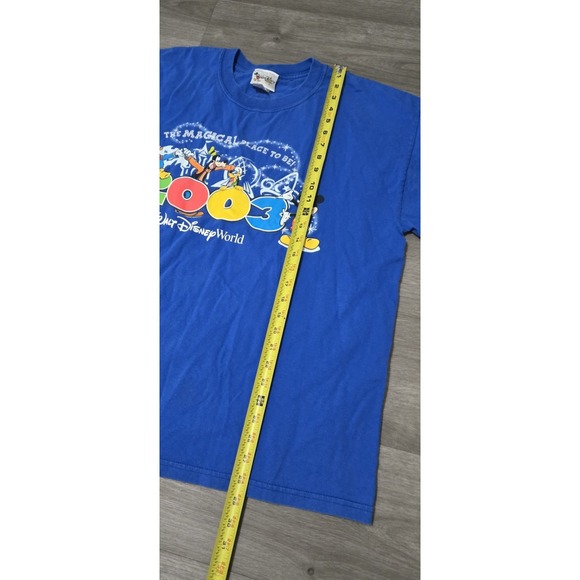 Vintage Y2K 2003 Disney Mens XL Spell Out Walt Disney World Park T-Shirt Blue - Picture 8 of 8